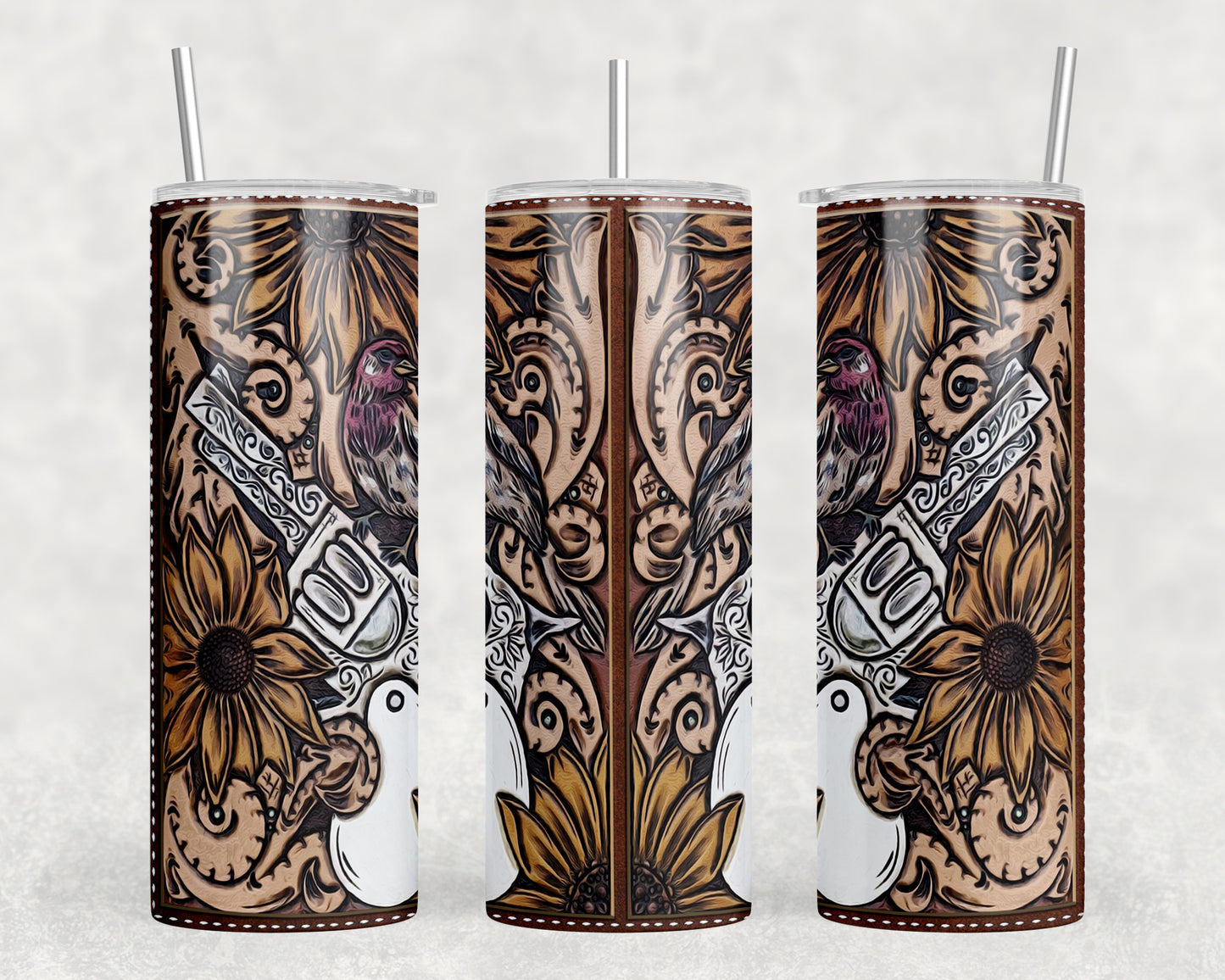 Printed Leather 20oz Skinny Tumbler - 2280