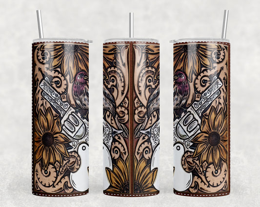 Printed Leather 20oz Skinny Tumbler - 2280