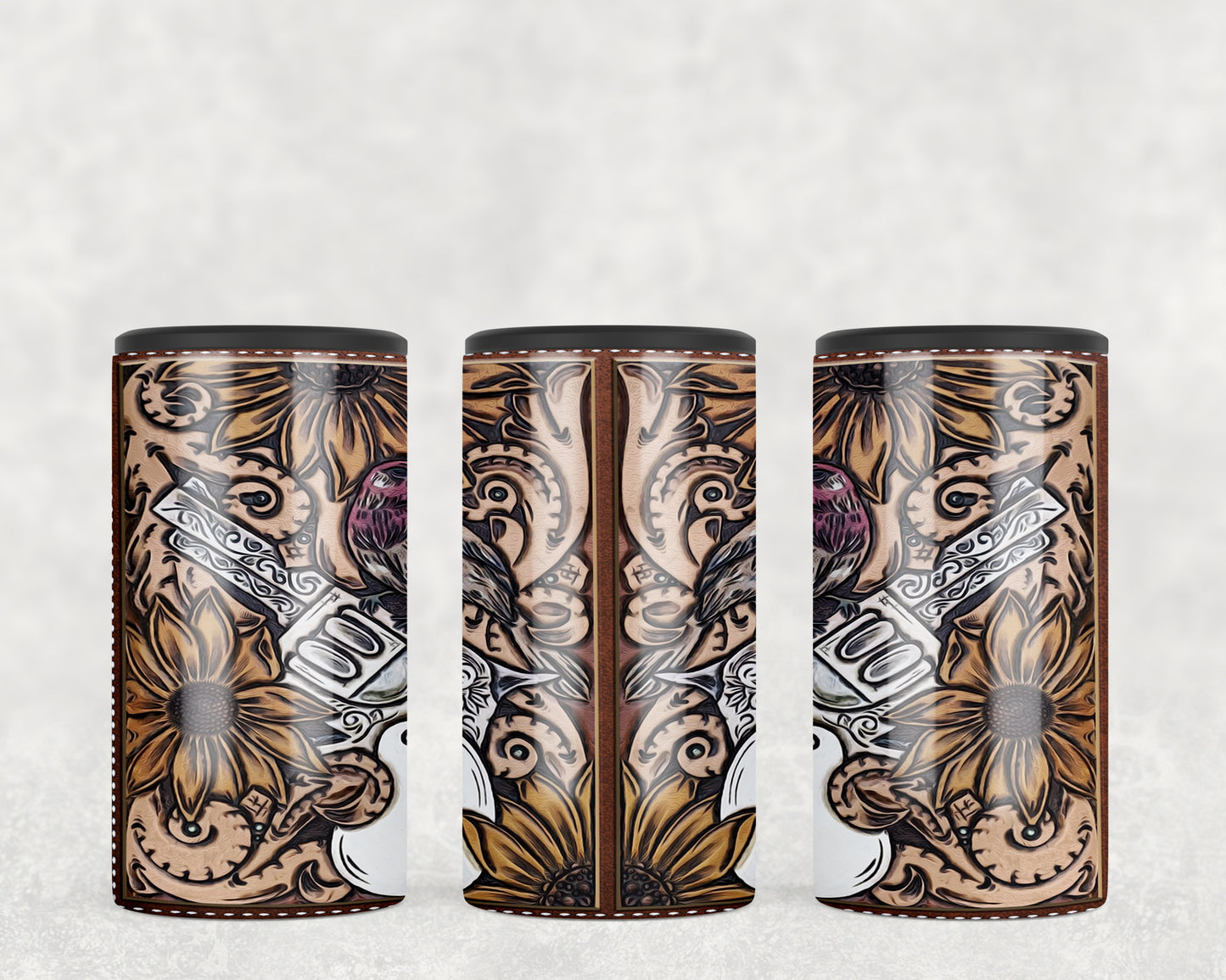 Printed Leather 5-in-1 Can Hugger Tumbler - 2280