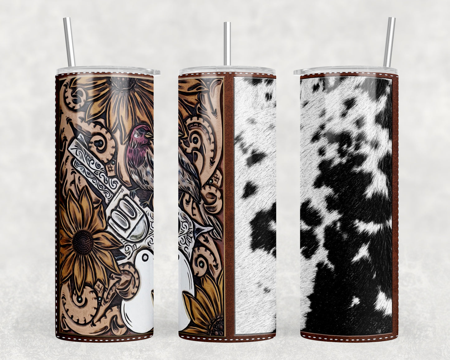 Printed Leather 20oz Skinny Tumbler - 2281