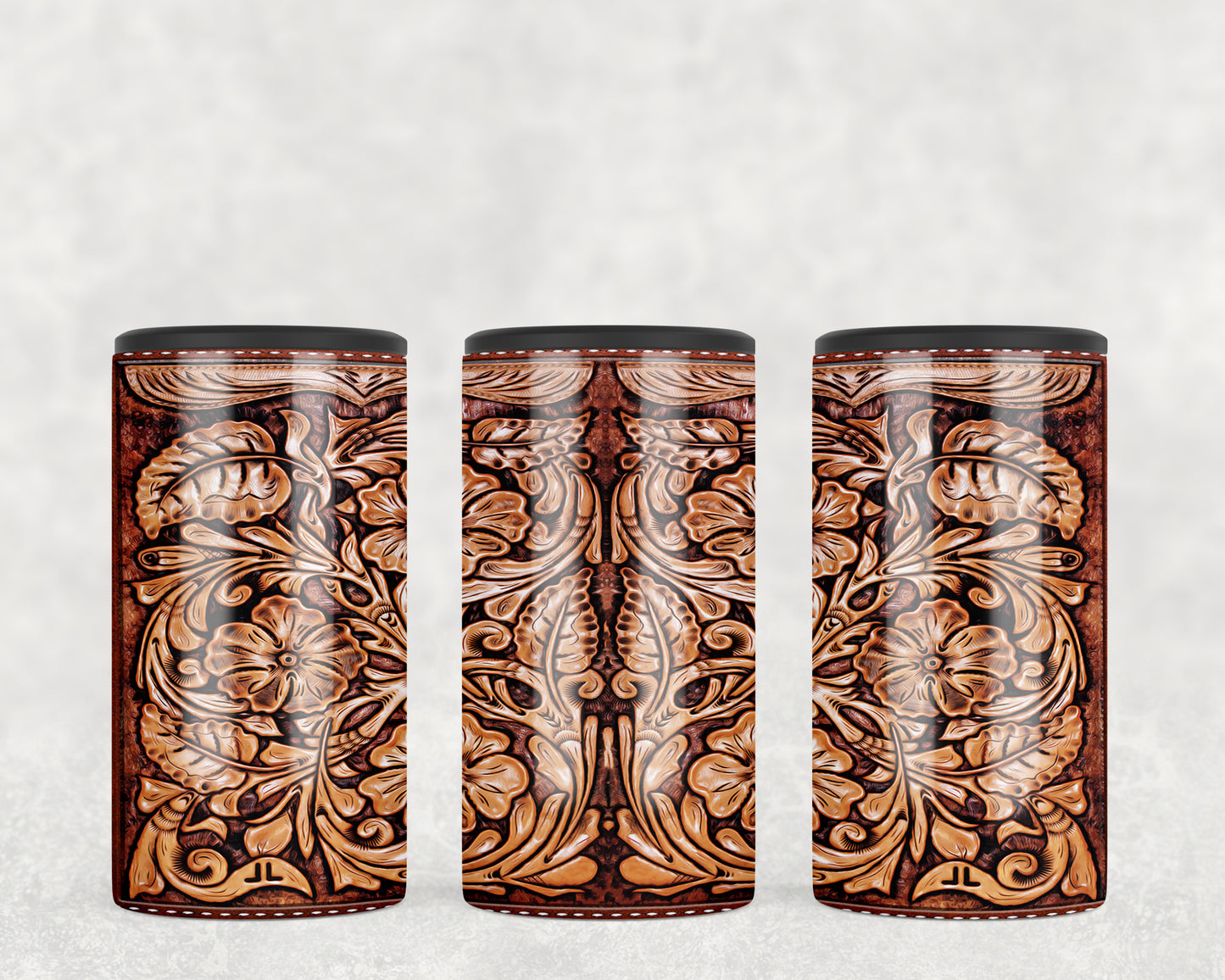 Printed Leather 5-in-1 Can Hugger Tumbler - 2285