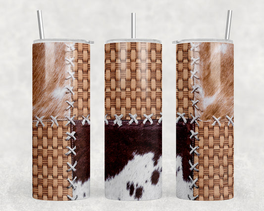 Printed Cowhide Printed Leather 20oz Skinny Tumbler - 2294