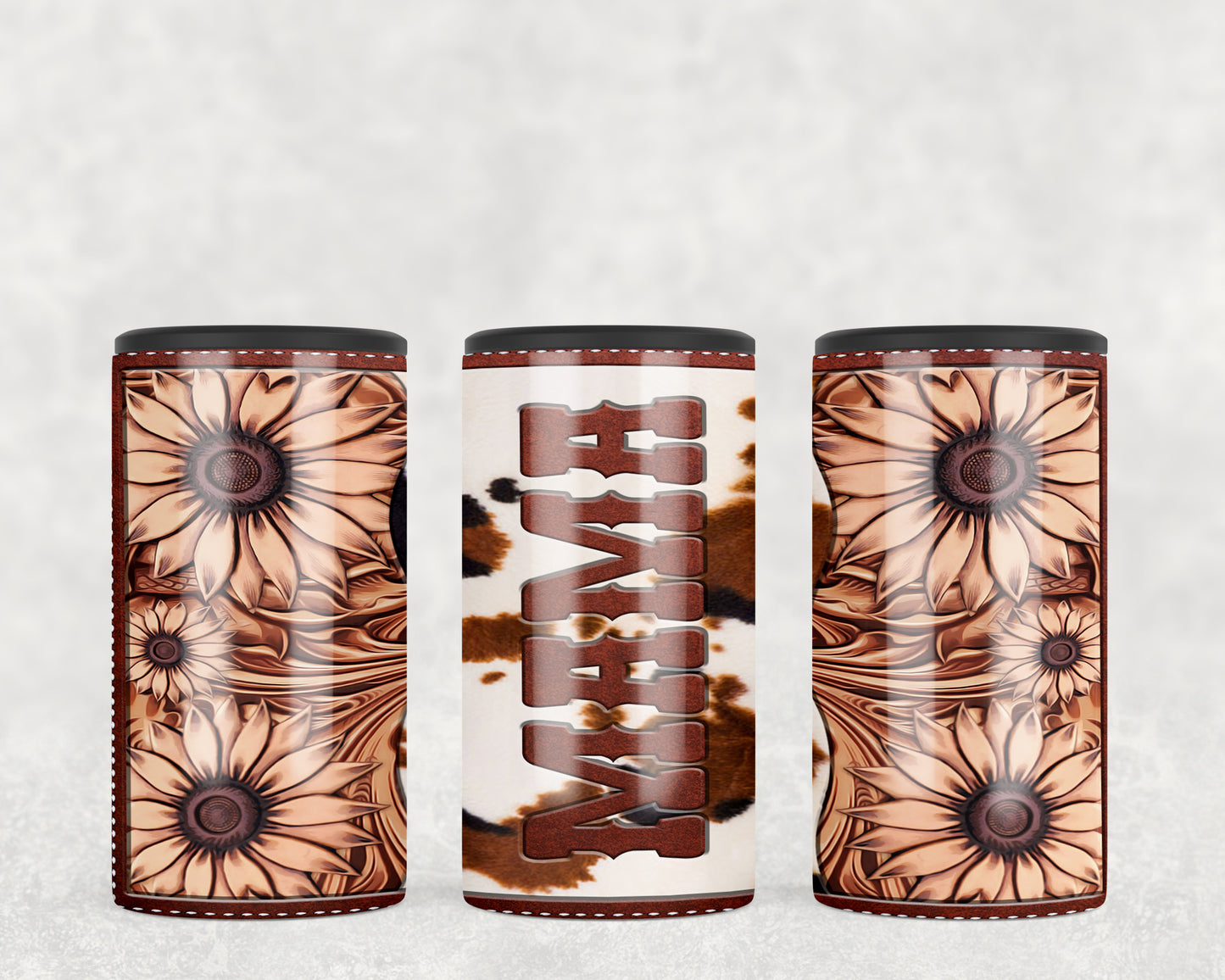 Printed Cowhide Printed Leather Mama 5-in-1 Can Hugger Tumbler - 2296