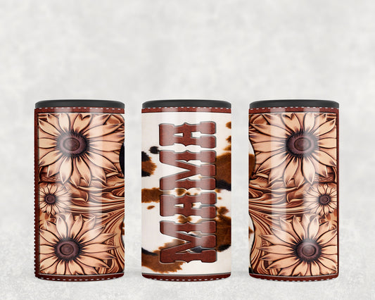 Printed Cowhide Printed Leather Mama 5-in-1 Can Hugger Tumbler - 2296