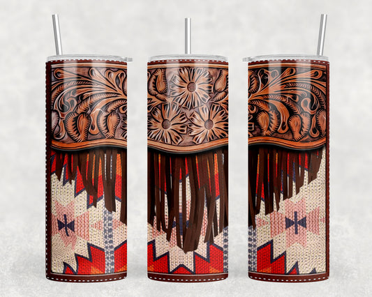 Aztec Printed Leather 20oz Skinny Tumbler - 2297