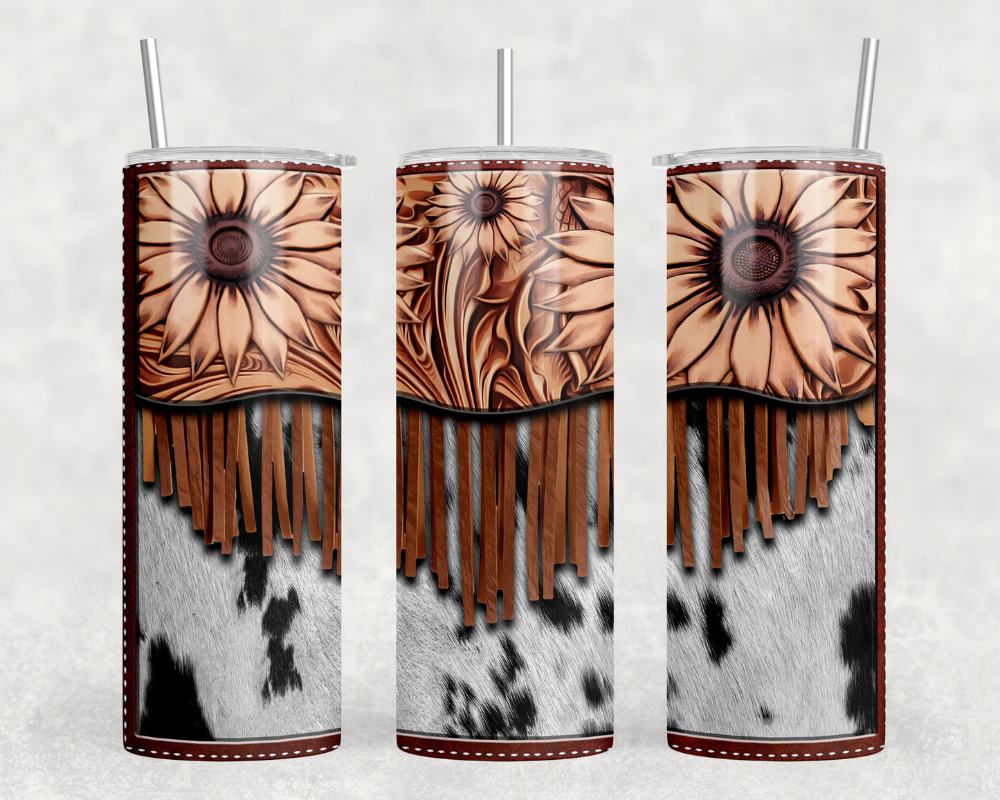 Printed Cowhide Printed Leather 20oz Skinny Tumbler - 2299