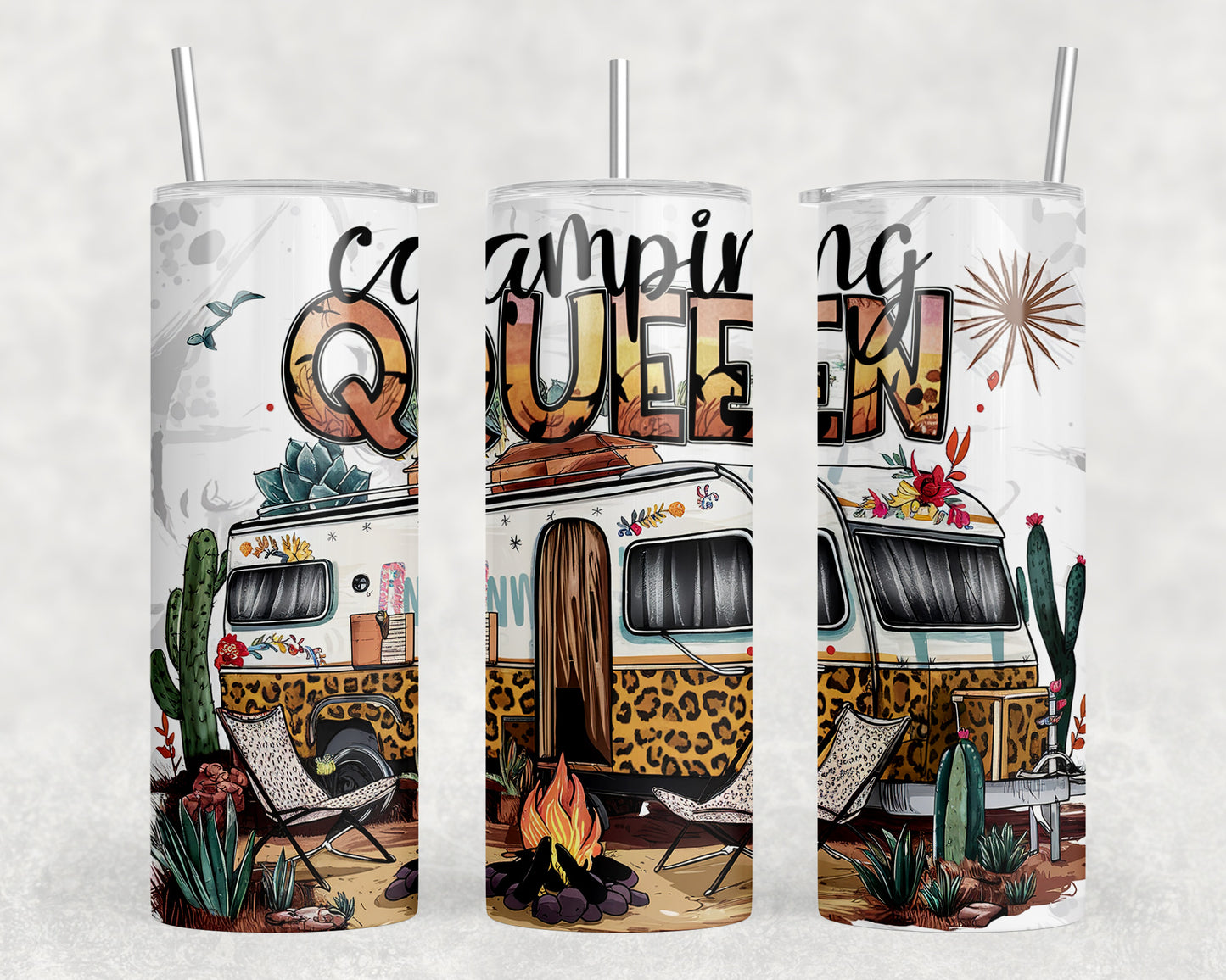 Camping Queen Camper 20oz Skinny Tumbler - 229