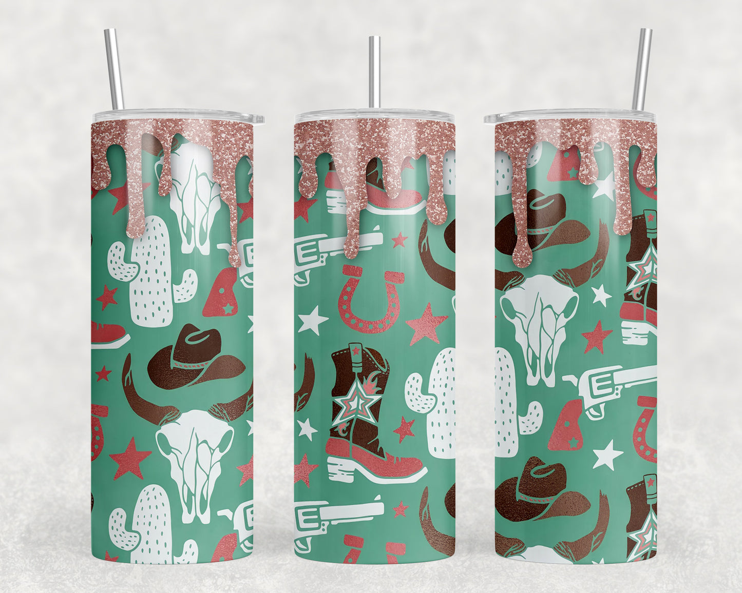 Western Mini Collage 20oz Skinny Tumbler - 2315