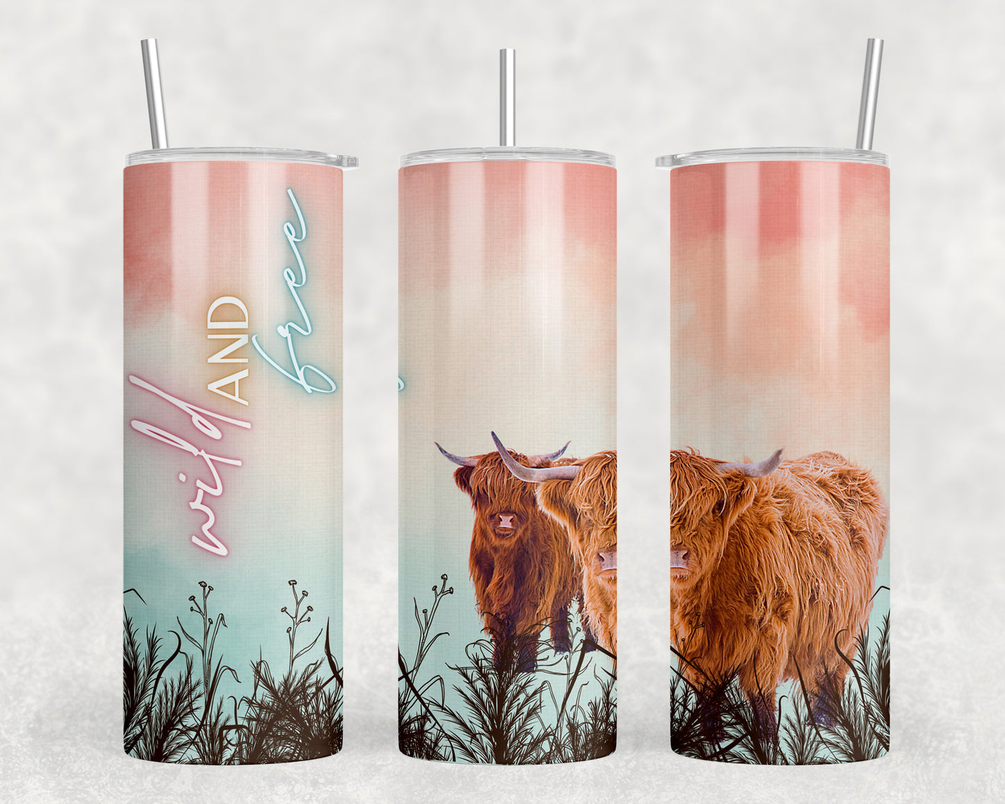 Highland Cows 20oz Skinny Tumbler - 2326