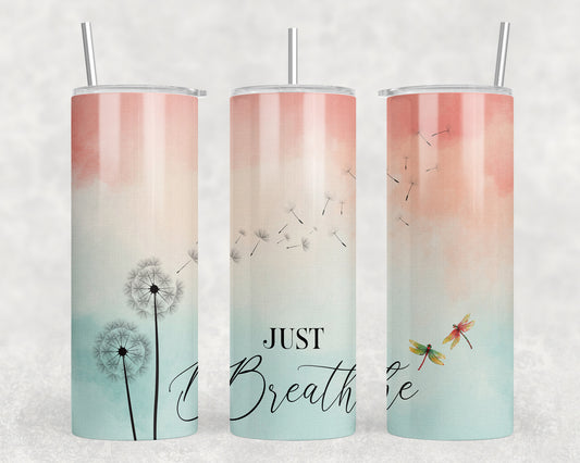 Just Breathe Dandelion 20oz Skinny Tumbler - 2334