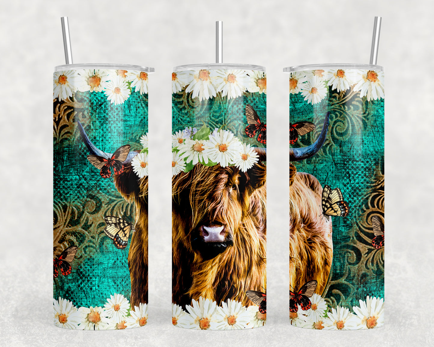 Highland Cow 20oz Skinny Tumbler - 2355