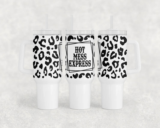 Leopard Print Hot Mess Express 40oz Tumbler - 2368