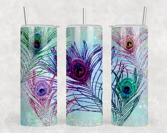 Peacock Feathers 20oz Skinny Tumbler - 2374