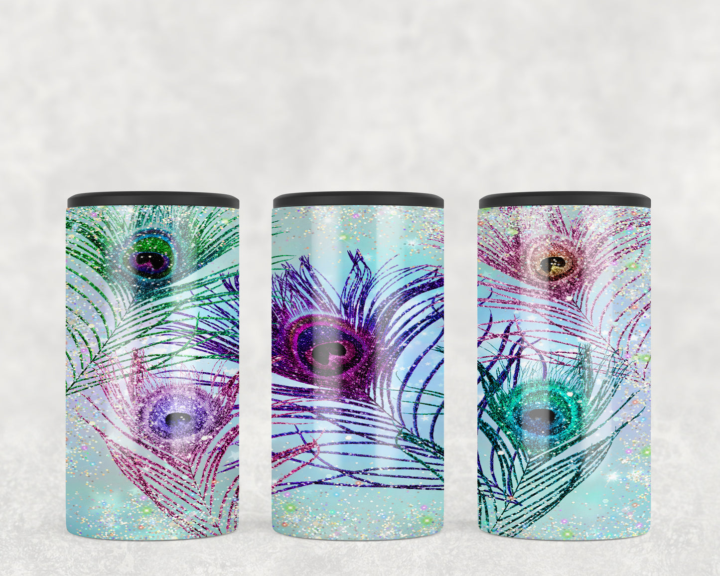 Peacock Feathers 5-in-1 Can Hugger Tumbler - 2374