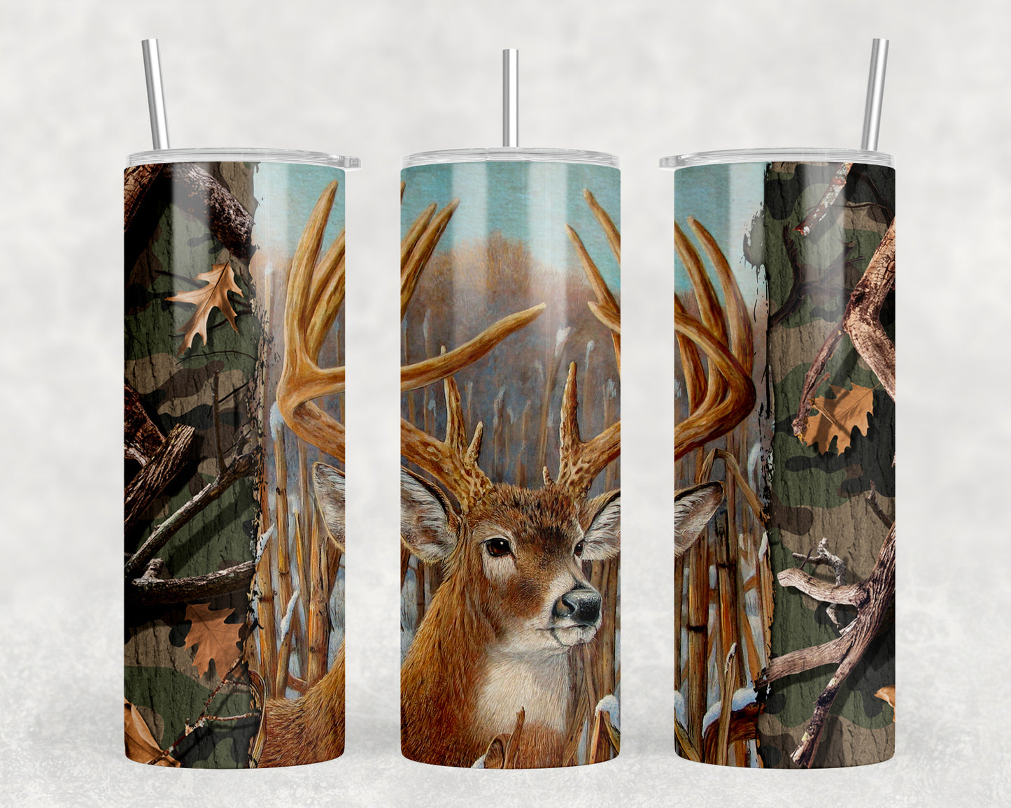 Camo Deer 20oz Skinny Tumbler - 2377