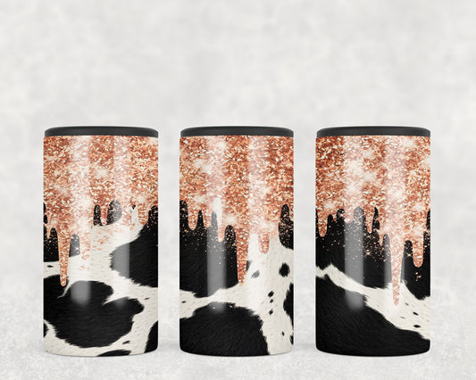 Cow Print Printed Glitter 5-in-1 Can Hugger Tumbler - 239