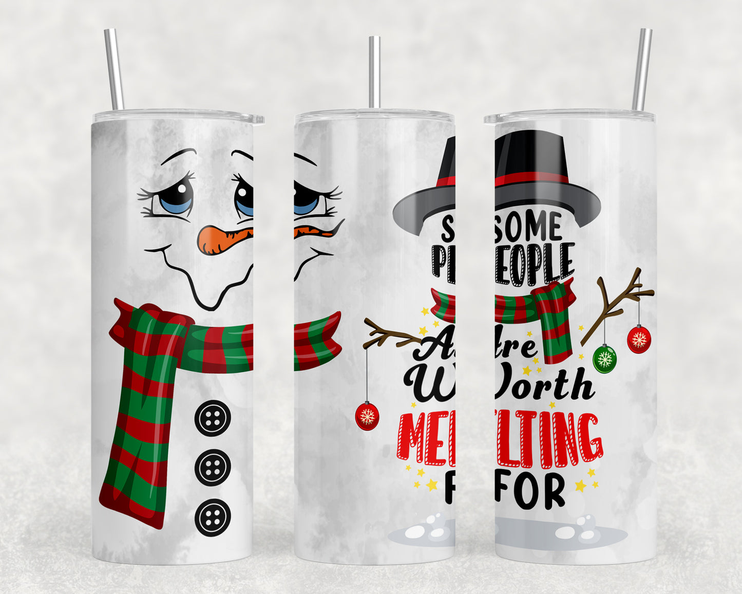 Winter Christmas Snowman 20oz Skinny Tumbler - 2408