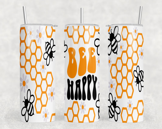 Bee Happy 20oz Skinny Tumbler - 2409