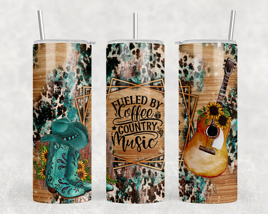 Coffee and Country Music 20oz Skinny Tumbler - 2419