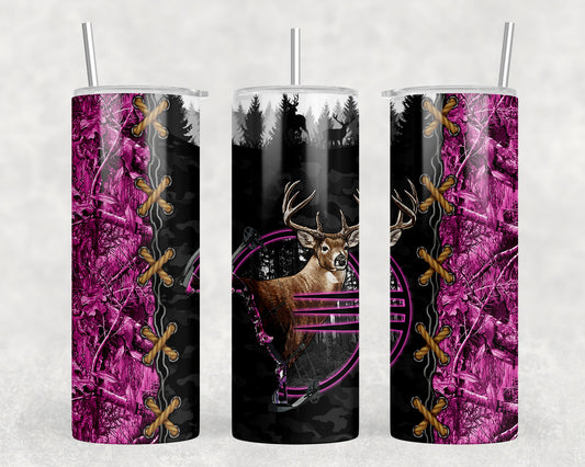 Camo Deer Hunting 20oz Skinny Tumbler - 2424