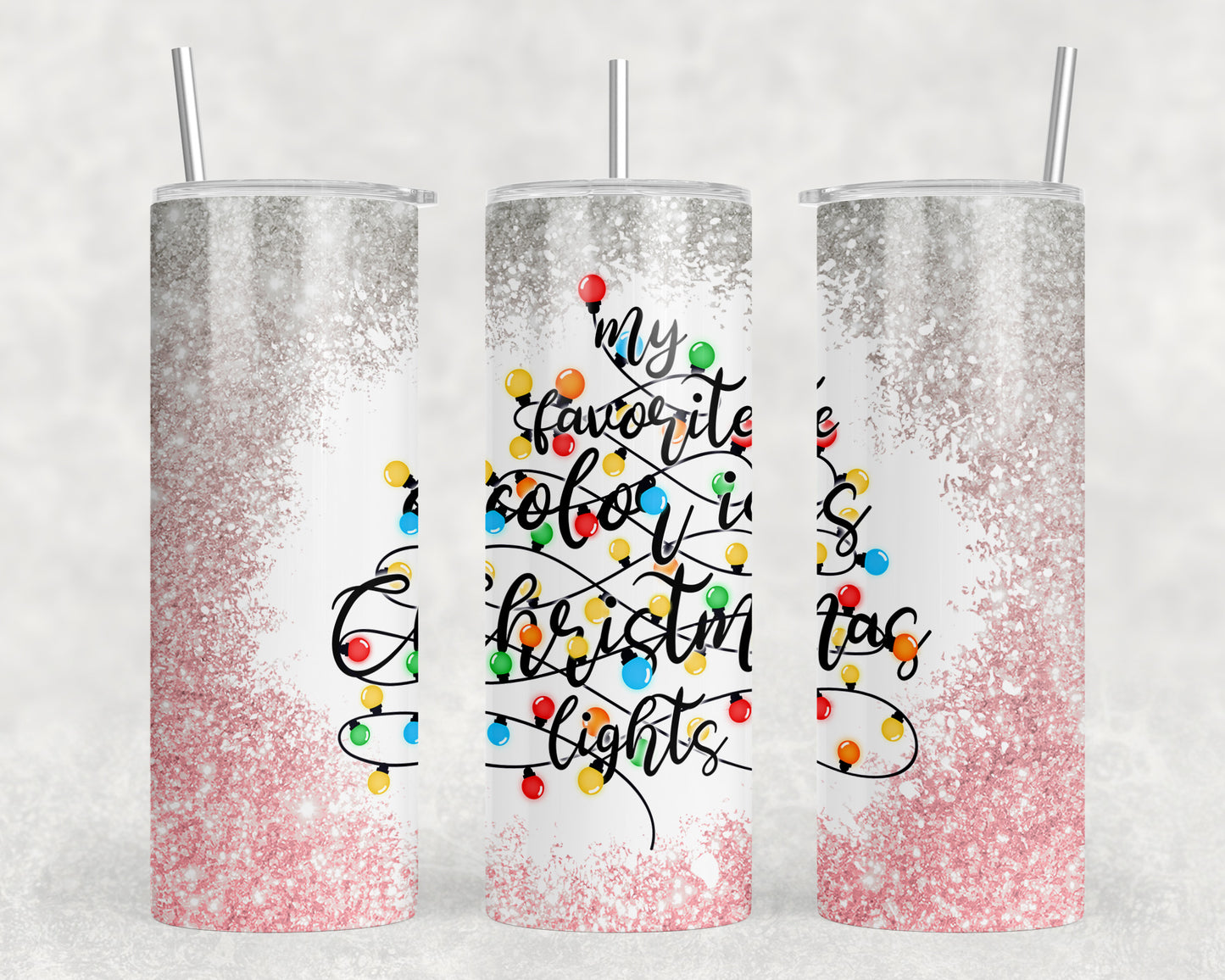 Christmas Lights 20oz Skinny Tumbler - 2431