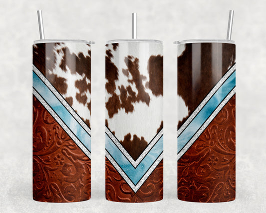 Printed Cowhide V 20oz Skinny Tumbler - 2432