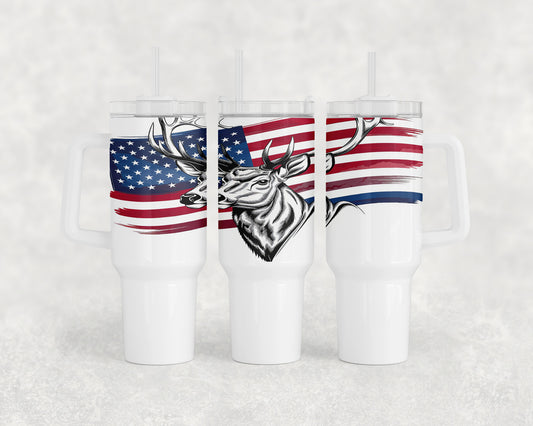 American Flag Buck 40oz Tumbler - 243