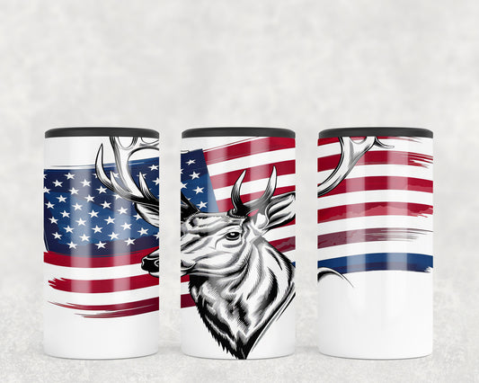 American Flag Buck 5-in-1 Can Hugger Tumbler - 243