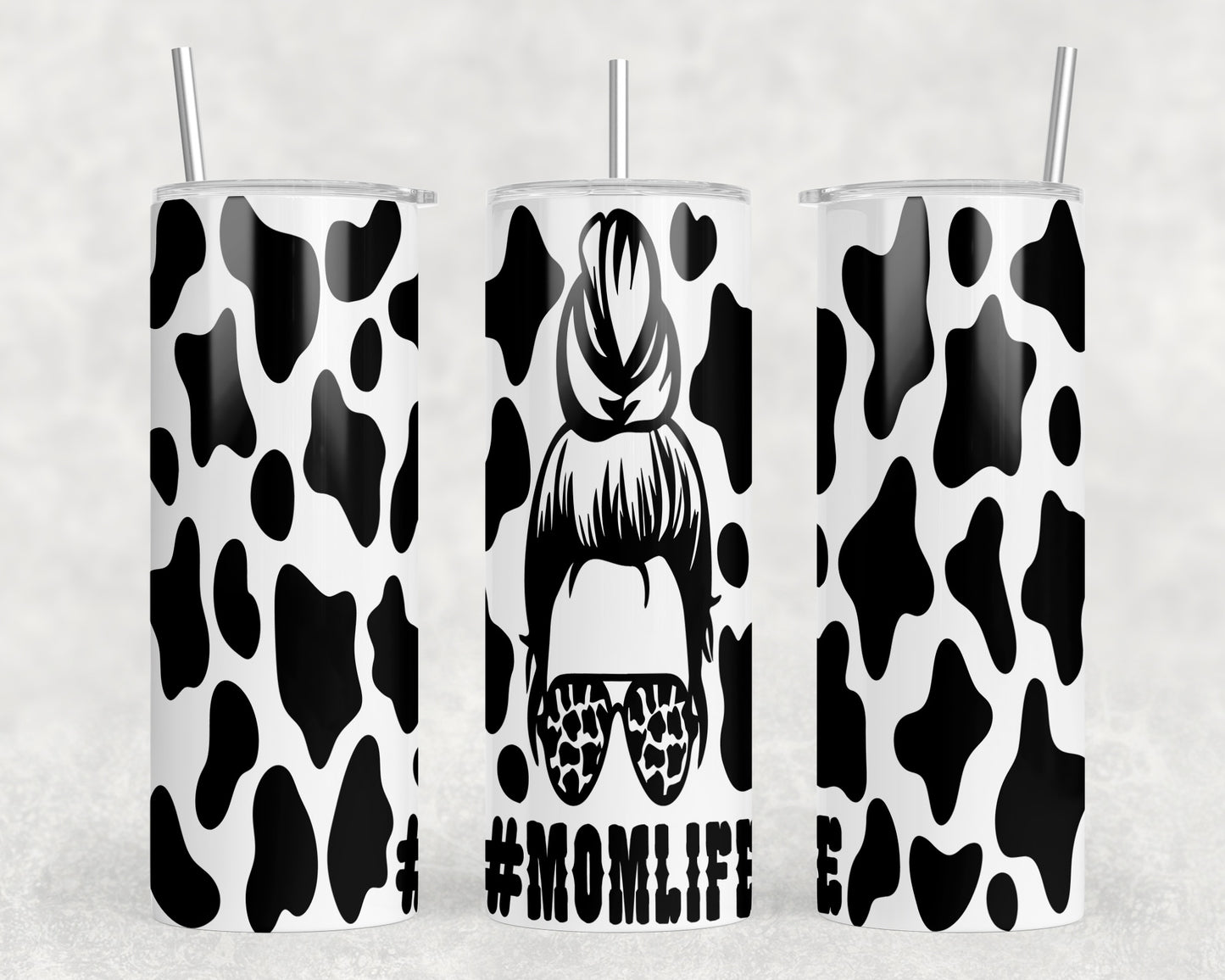 Cow Print Mom  20oz Skinny Tumbler - 2465