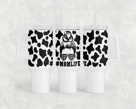 Cow Print Mom  40oz Tumbler - 2465