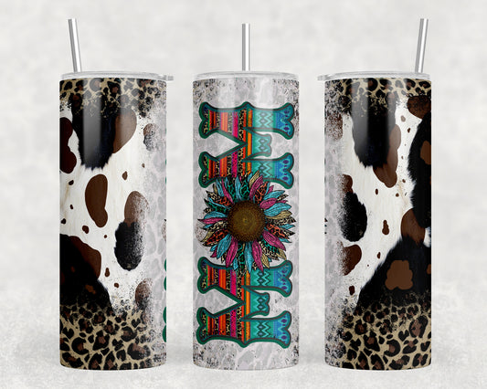 Cow Print Mom  20oz Skinny Tumbler - 2471