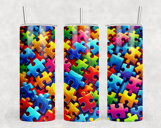 Puzzle Pieces 20oz Skinny Tumbler - 247