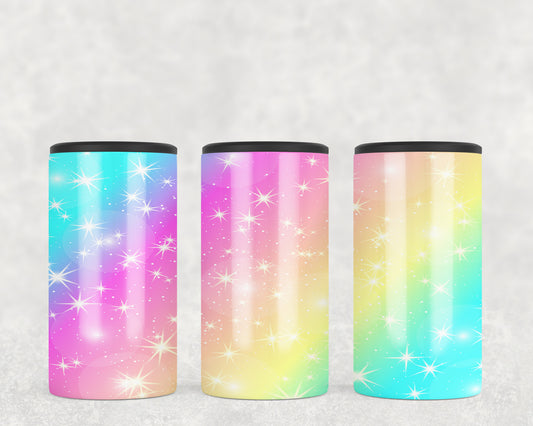 Rainbow Faux Printed Glitter 5-in-1 Can Hugger Tumbler - 2489