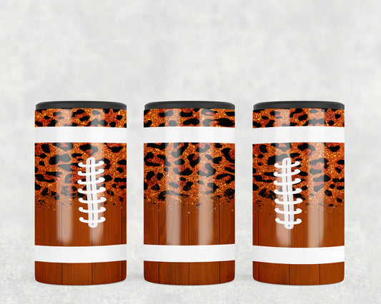 Leopard Print Football  5-in-1 Can Hugger Tumbler - 2492