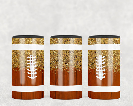 Faux Printed Glitter Football 5-in-1 Can Hugger Tumbler - 2493