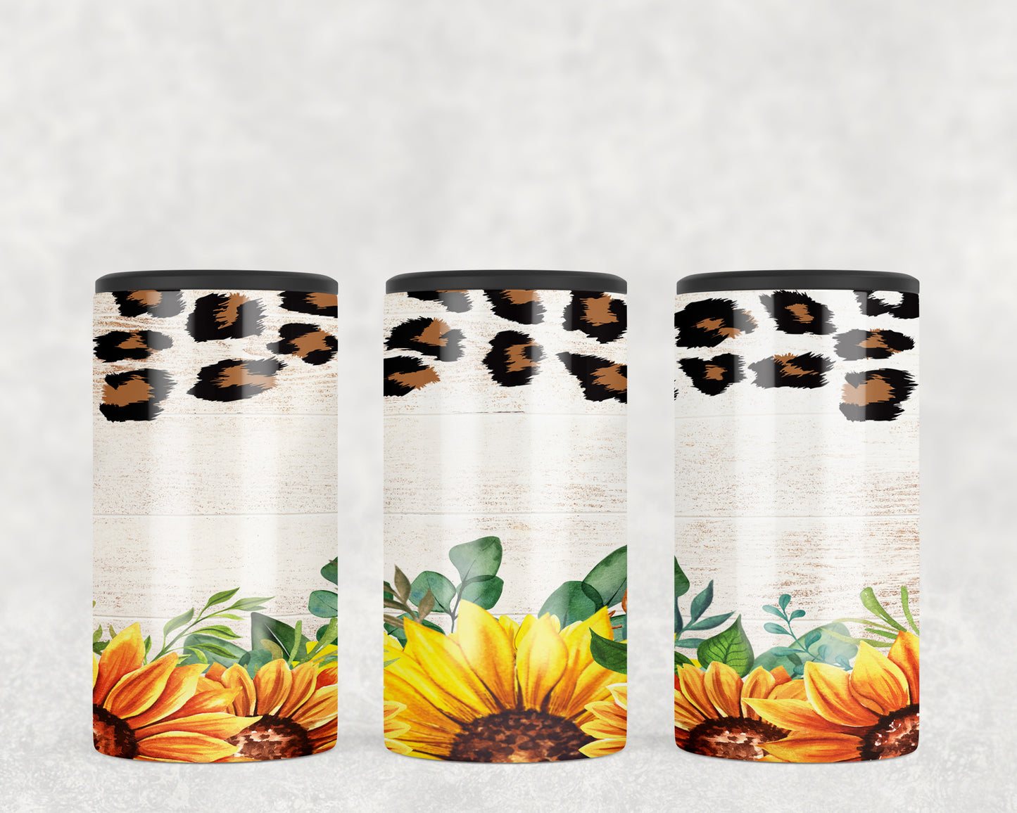 Leopard Print Sunflower 5-in-1 Can Hugger Tumbler - 2507