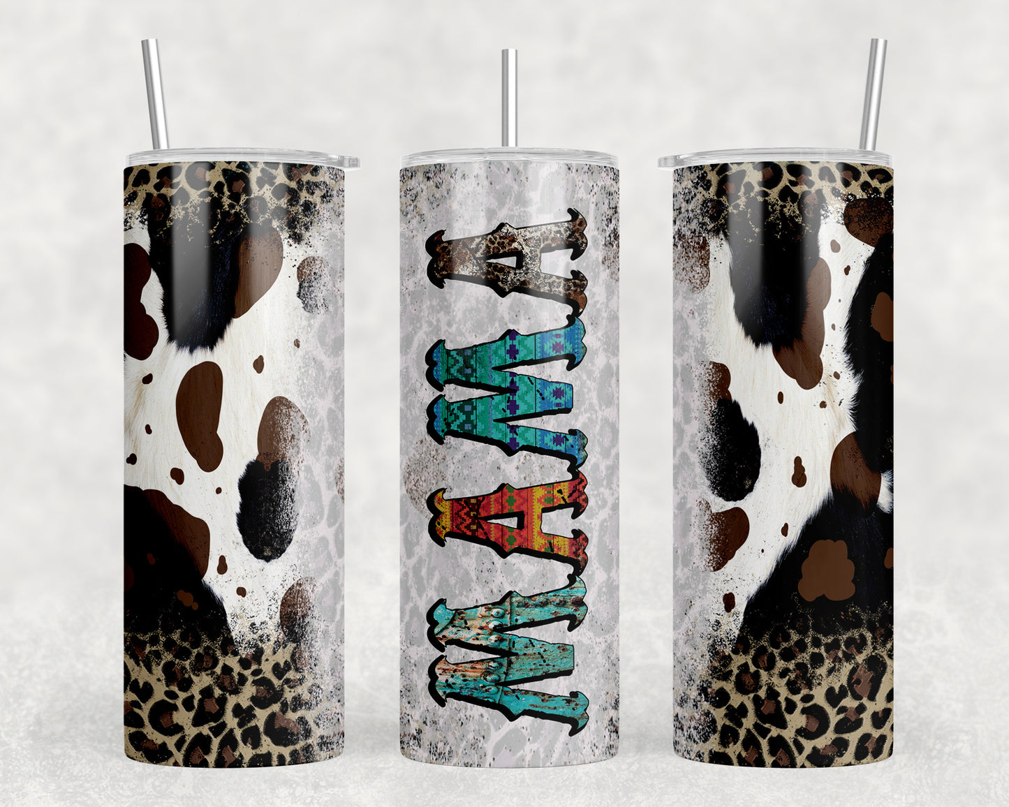 Cow Print Mama 20oz Skinny Tumbler - 2516