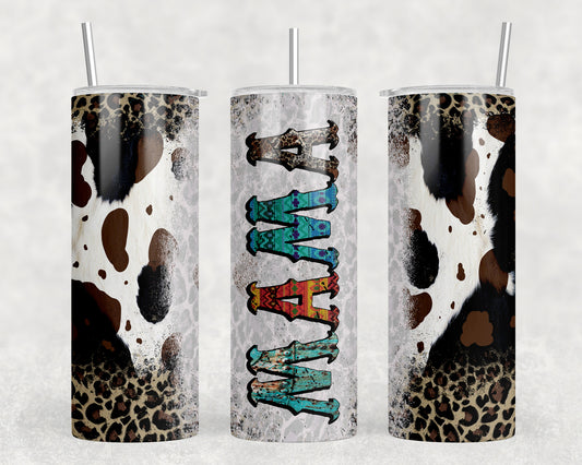 Cow Print Mama 20oz Skinny Tumbler - 2516