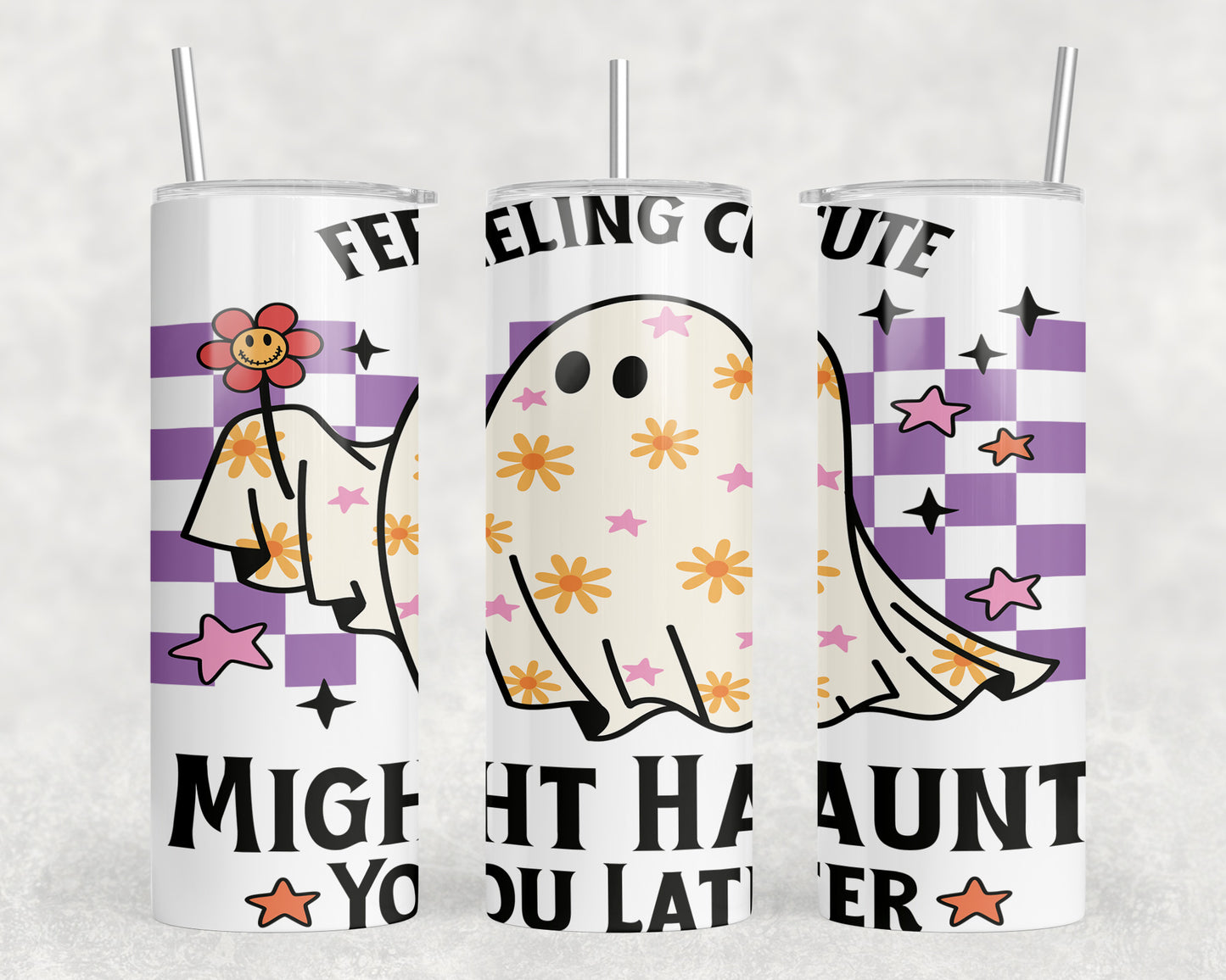 Cute Halloween Ghost 20oz Skinny Tumbler - 2523