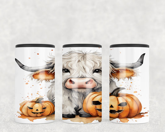 Cute Halloween Highland Cow 5-in-1 Can Hugger Tumbler - 2537