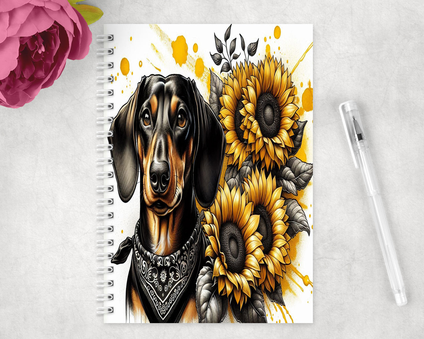 Dachshund Dog  Spiral Lined A5 Journal - 256