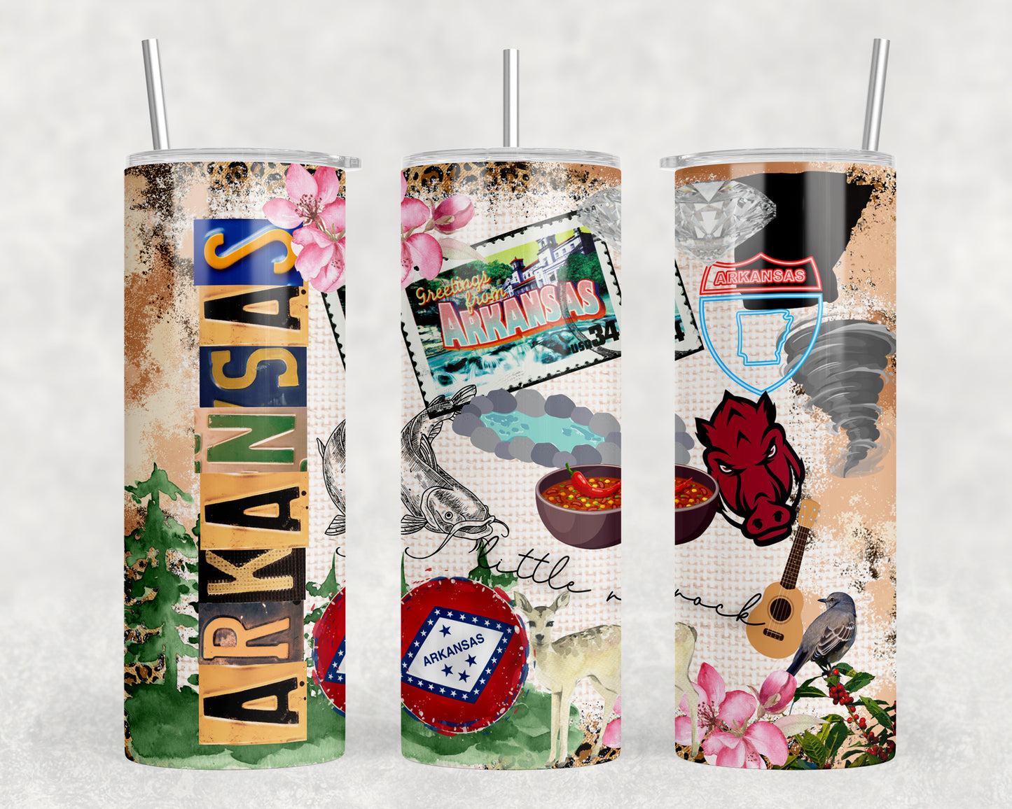 Arkansas 20oz Skinny Tumbler - 2578