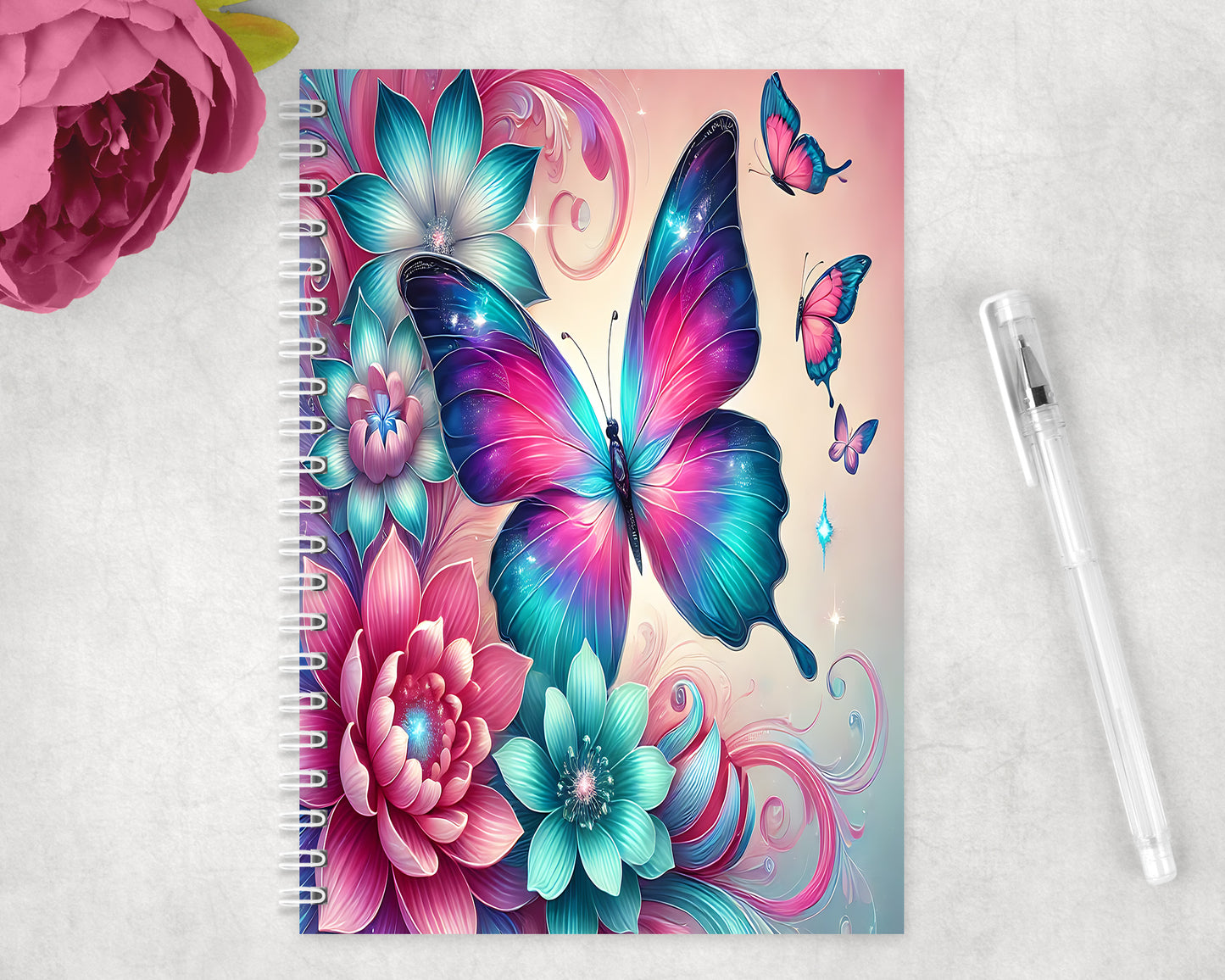 Butterfly Spiral Lined A5 Journal - 263