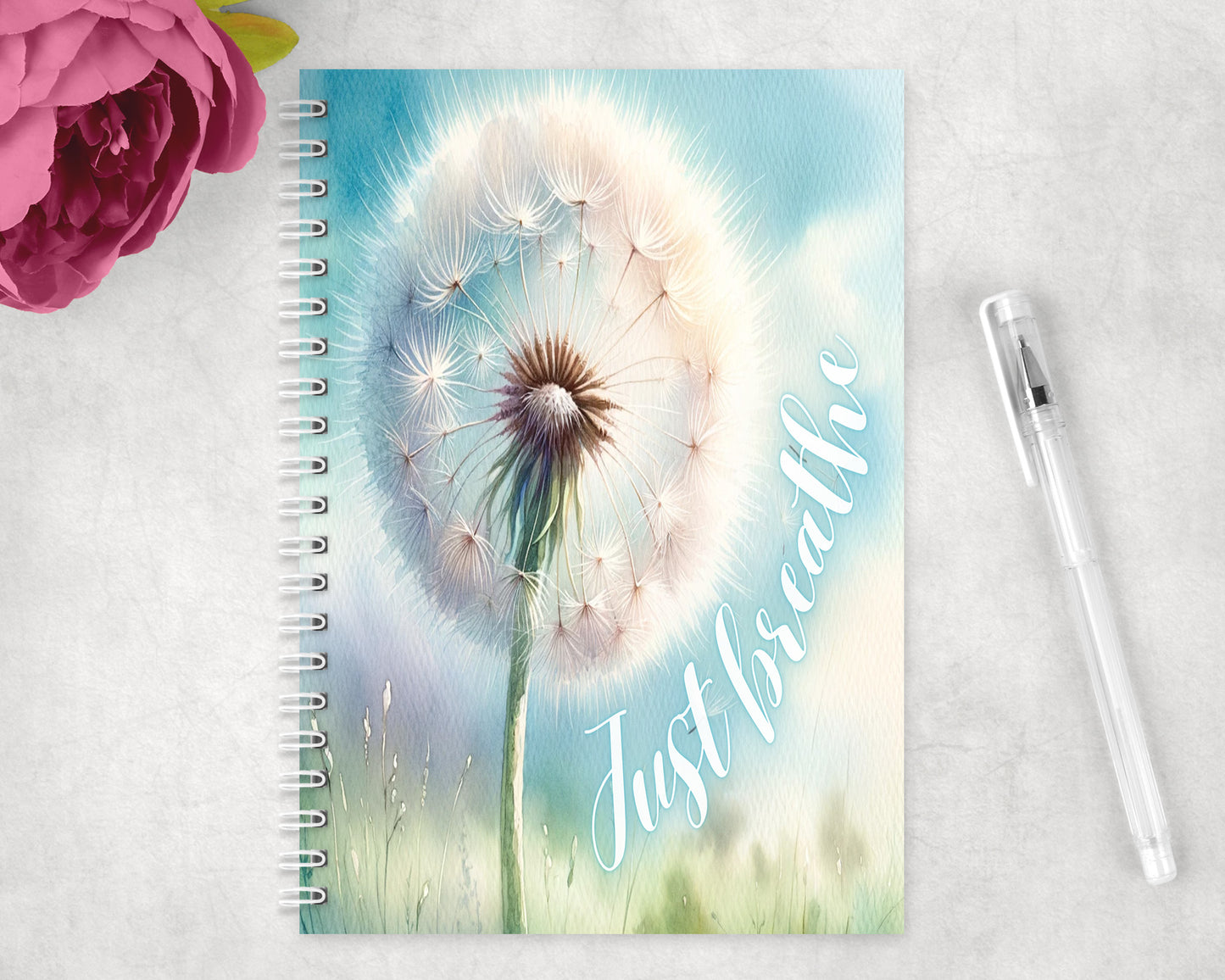 Just Breathe Dandelion Spiral Lined A5 Journal - 265