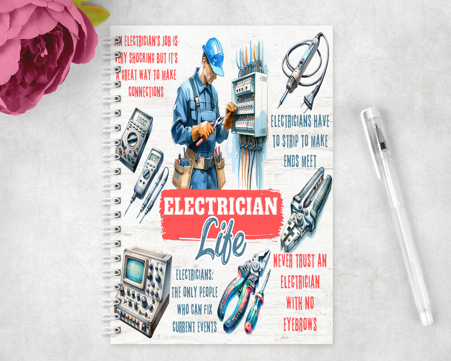 Electrician Spiral Lined A5 Journal - 268