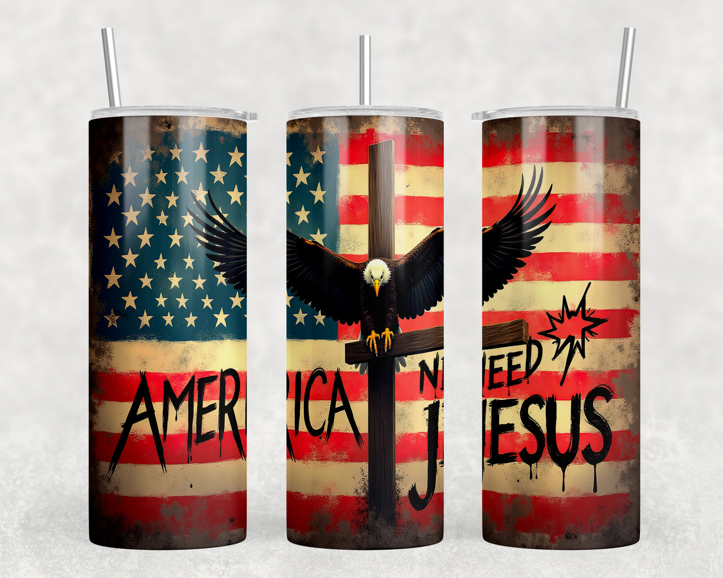 America Needs Jesus 20oz Skinny Tumbler - 272