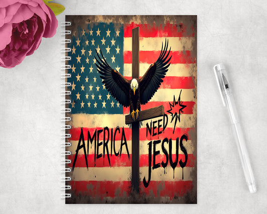 America Needs Jesus Spiral Lined A5 Journal - 272