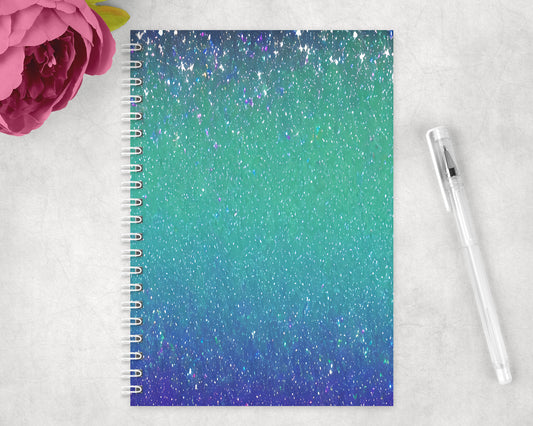 Faux Printed Glitter Spiral Lined A5 Journal - 274