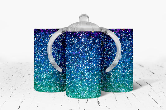 Faux Printed Glitter Kids Dual Lid Sippy Cup Tumbler - 275