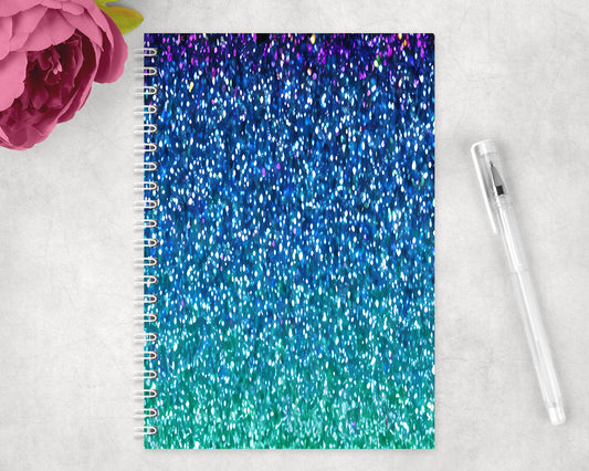 Faux Printed Glitter Spiral Lined A5 Journal - 275